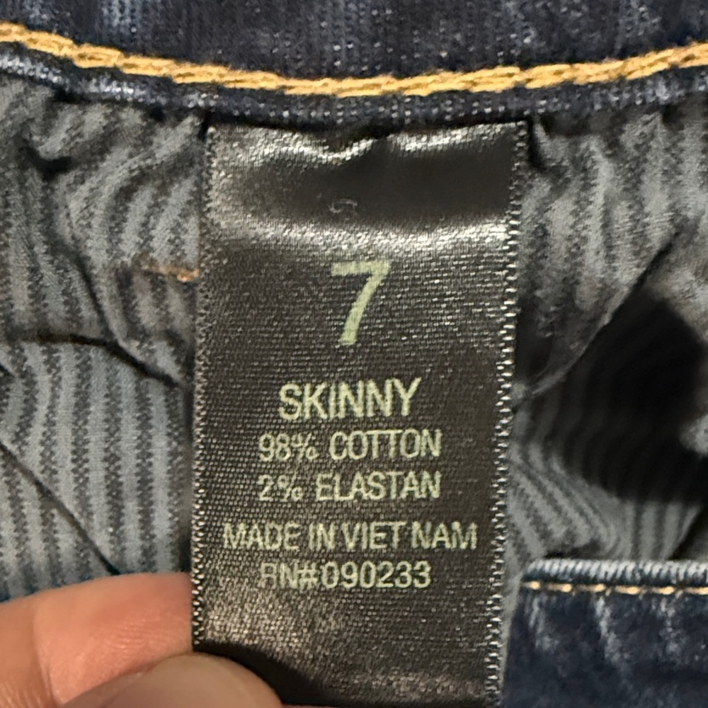Bullhead Black Junior’s Deep Blue Skinny Jeans Size 7 - Picture 5 of 7